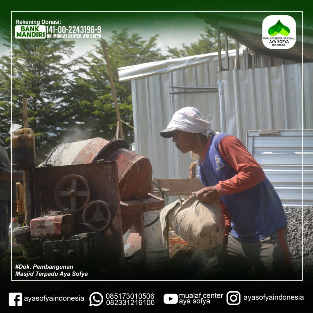 dokumentasi pembangunan masjid, perkembangan terbaru lapangan, perjalanan membangun rumah ibadah, gerakan peduli mualaf, pastisipasi anda sangat berarti